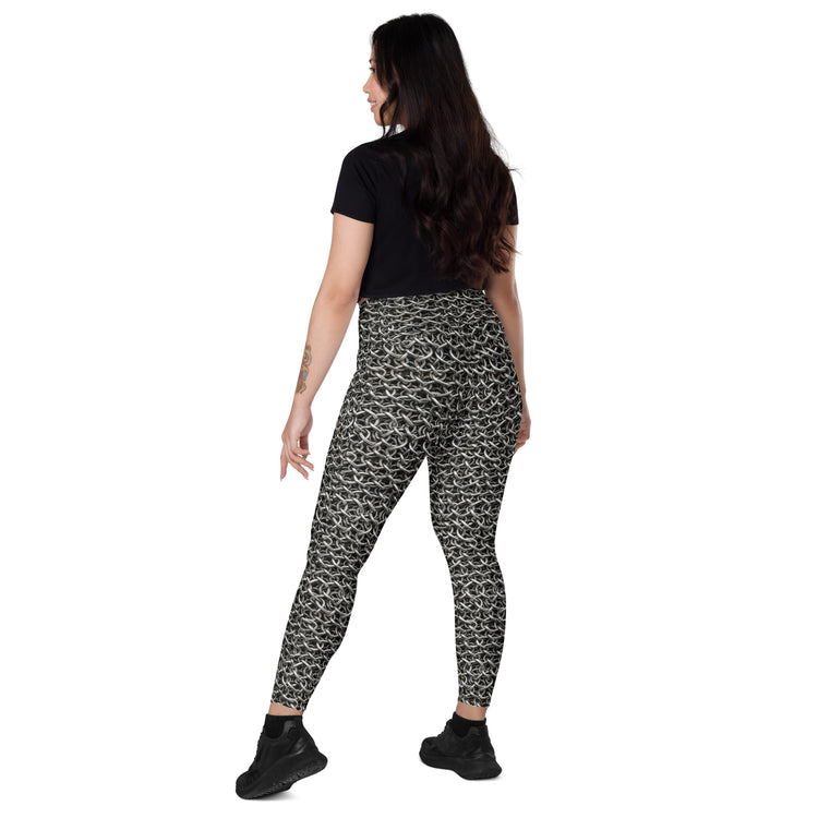 Chainmail All-Over Print Recycled Leggings with Pockets - Fandom-Made