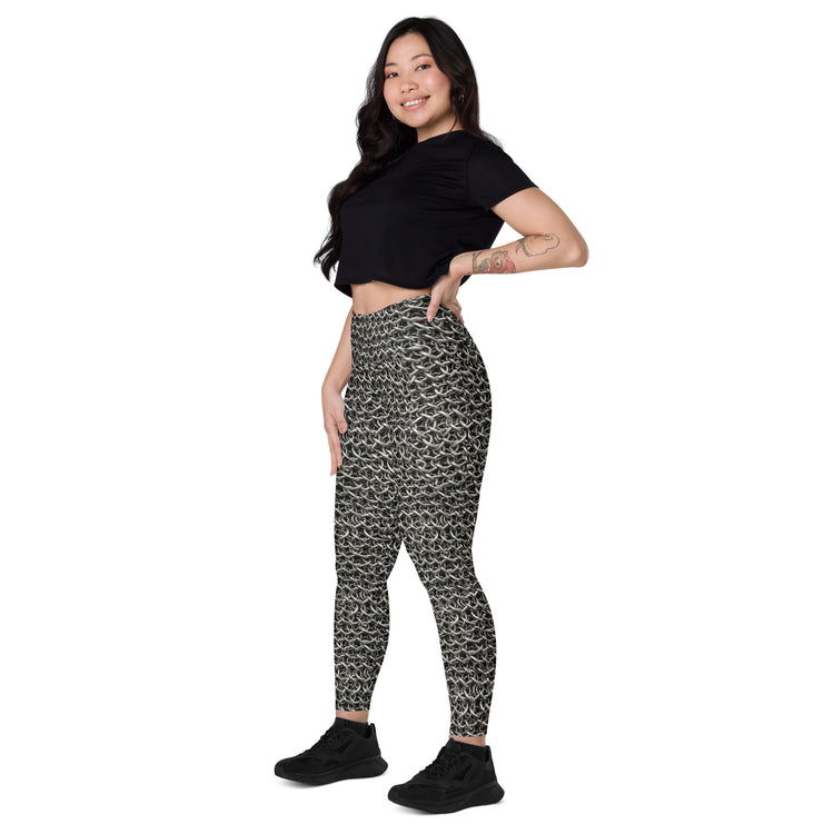 Chainmail All-Over Print Recycled Leggings with Pockets - Fandom-Made
