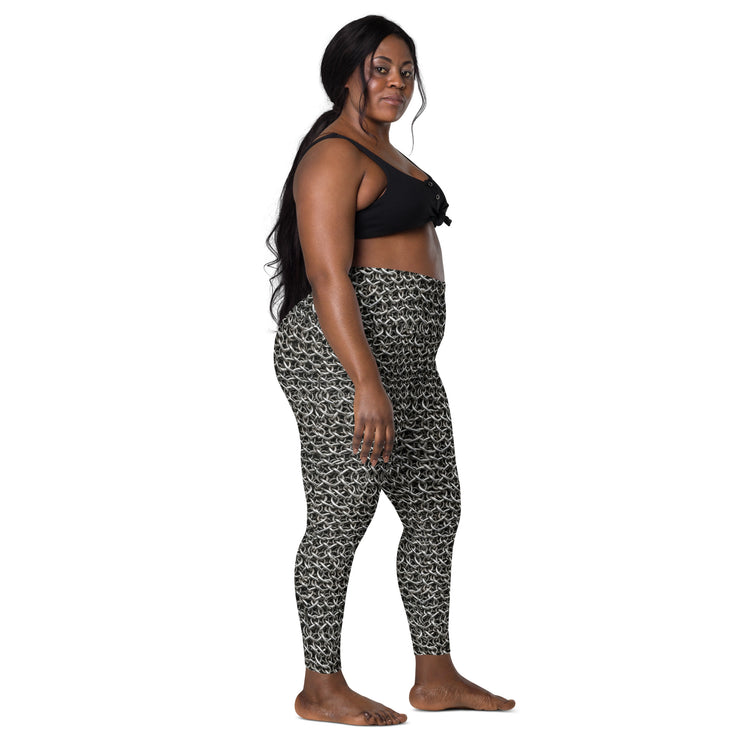 Chainmail All-Over Print Recycled Leggings with Pockets - Fandom-Made