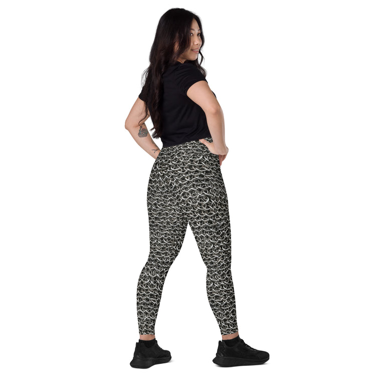 Chainmail All-Over Print Recycled Leggings with Pockets - Fandom-Made