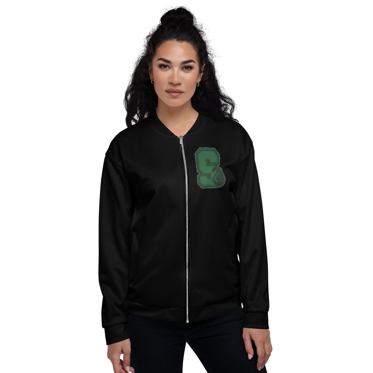 Slytherin S Embroidery Design Unisex Bomber Jacket - Fandom-Made