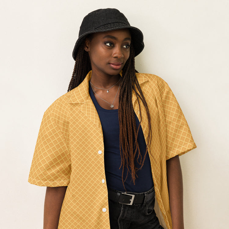 Waffle All-Over Print Hawaiian Shirt - Fandom-Made