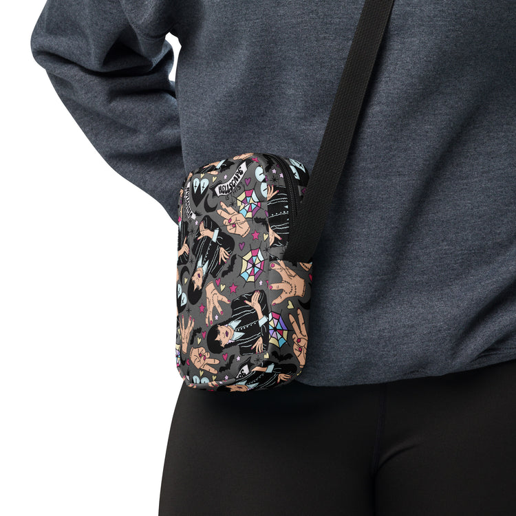 Wednesday Addams All-Over Print Crossbody Bag - Fandom-Made