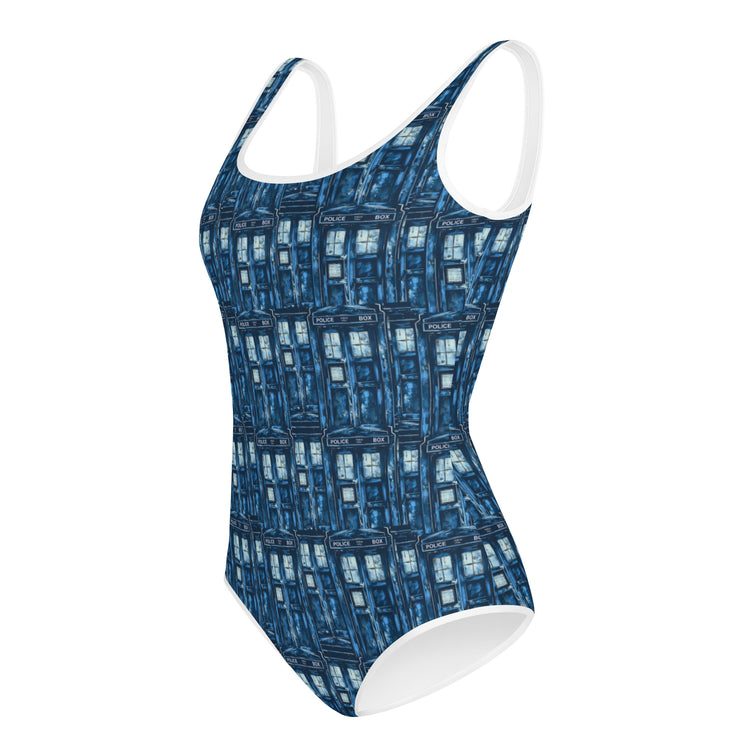 Tardis All-Over Print Youth Swimsuit - Fandom-Made