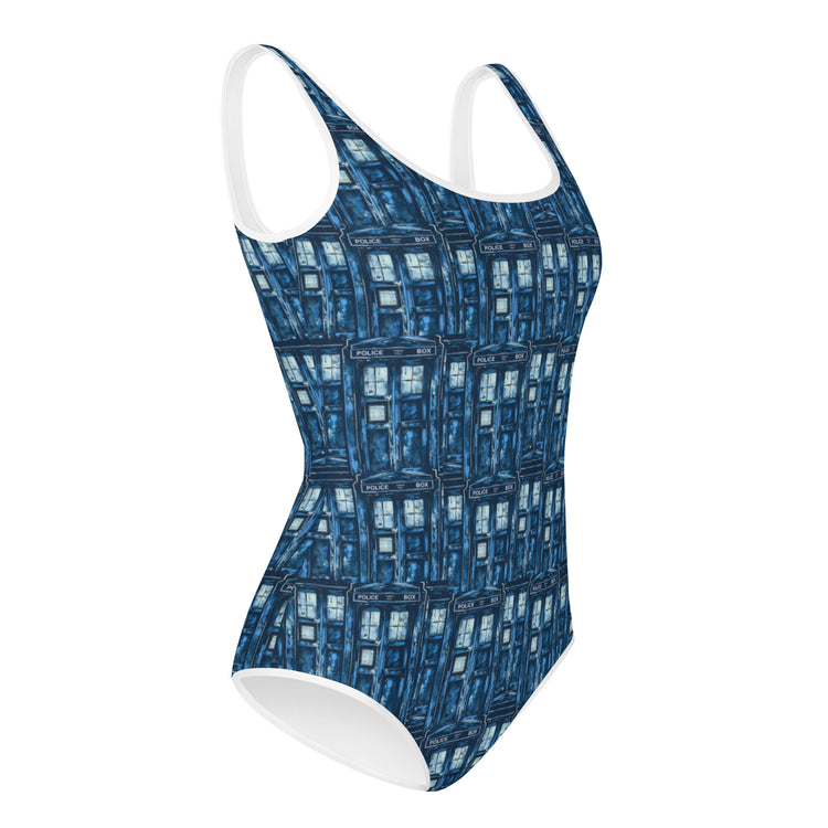 Tardis All-Over Print Youth Swimsuit - Fandom-Made