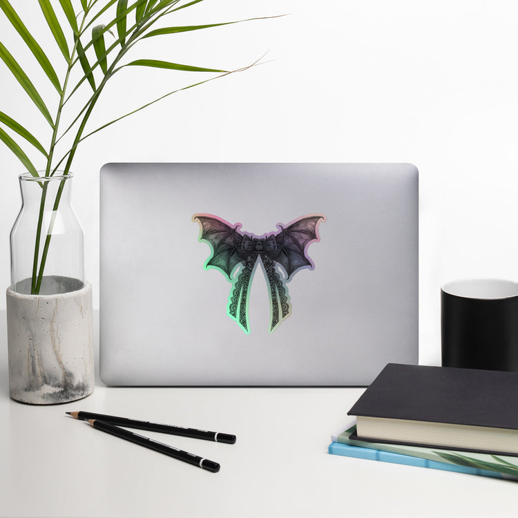Coquette Bat Holographic Sticker - Fandom-Made