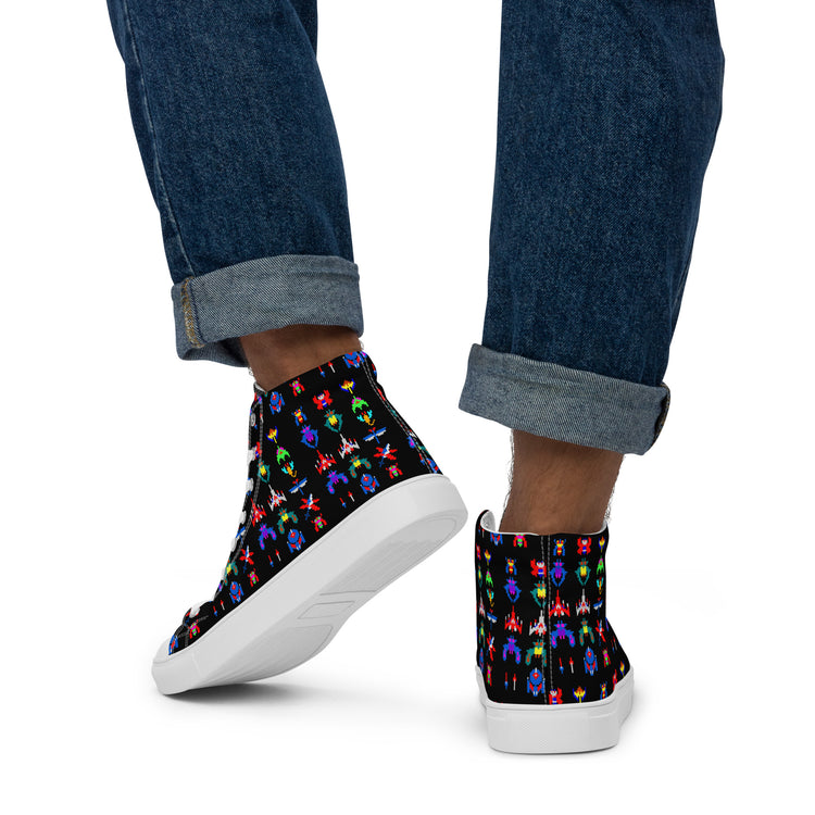 Galaga Men’s High-Top Sneakers - Fandom-Made