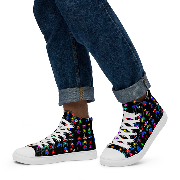Galaga Men’s High-Top Sneakers - Fandom-Made