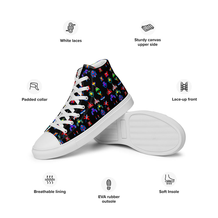 Galaga Men’s High-Top Sneakers - Fandom-Made