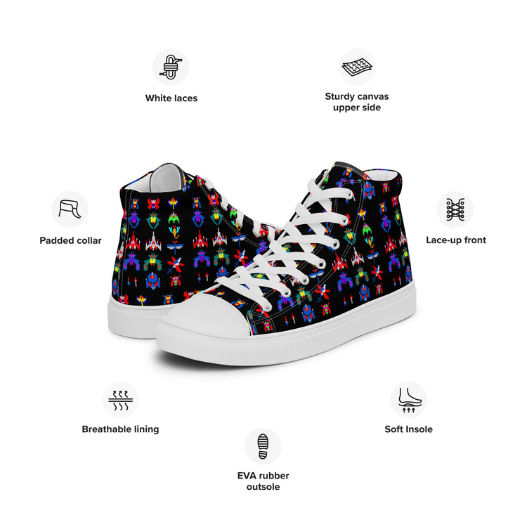 Galaga Men’s High-Top Sneakers - Fandom-Made