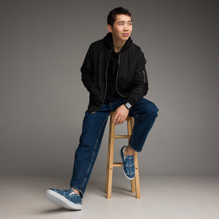 Tardis All-Over Print Men's Slip-On Canvas Shoes - Fandom-Made