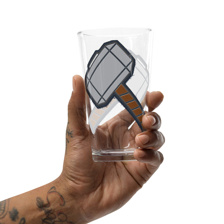 Thor's Hammer Pint Glass - Fandom-Made