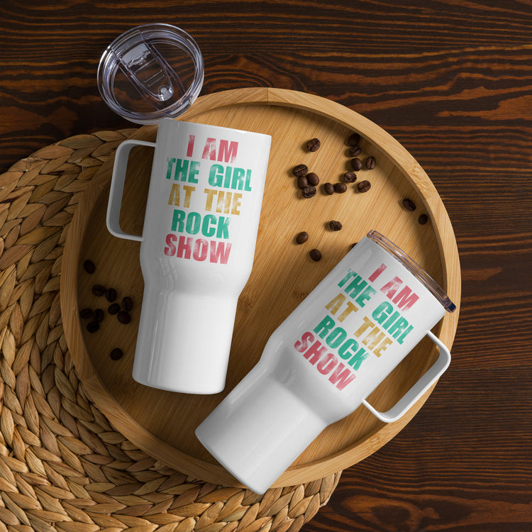 Girl At The Rock Show Travel Mug with a Handle - Fandom-Made