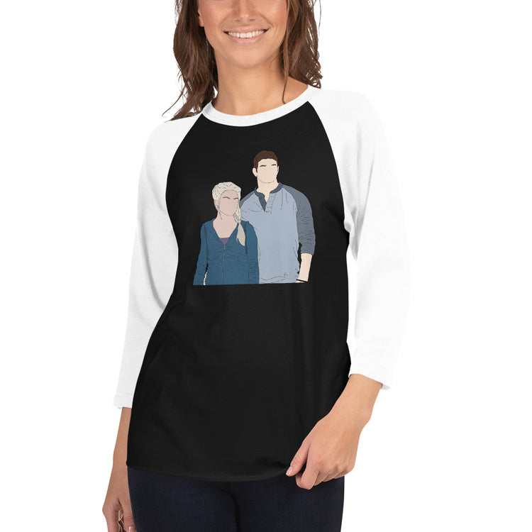 Rosalie And Emmett Cullen 3/4 Sleeve Raglan Shirt - Fandom-Made