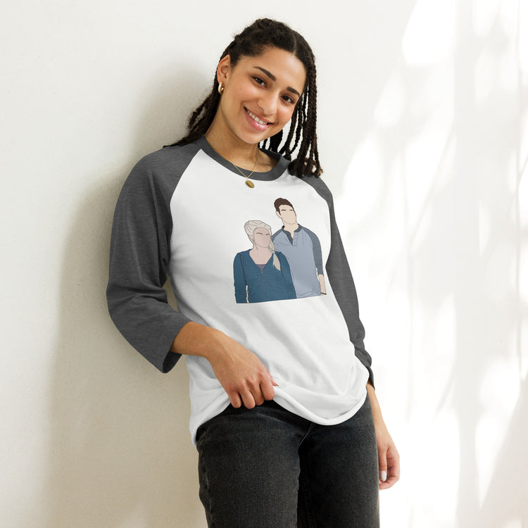 Rosalie And Emmett Cullen 3/4 Sleeve Raglan Shirt - Fandom-Made