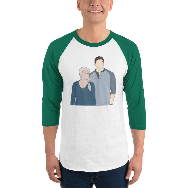 Rosalie And Emmett Cullen 3/4 Sleeve Raglan Shirt - Fandom-Made