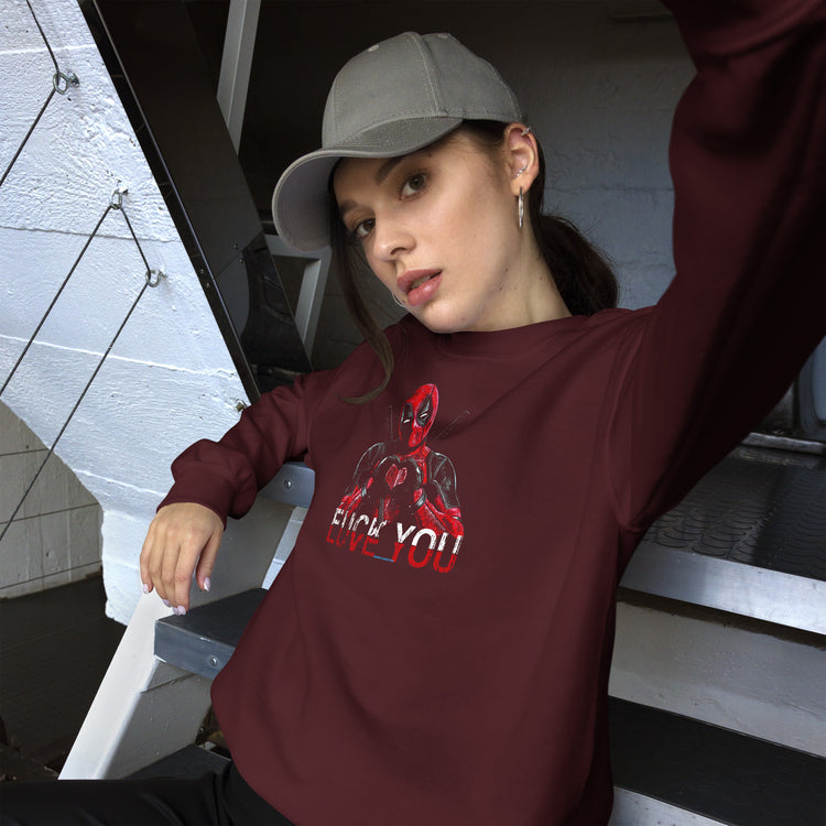 Deadpool Fuck Love Unisex Sweatshirt - Fandom-Made