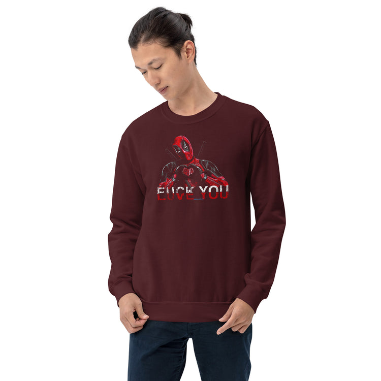 Deadpool Fuck Love Unisex  Sweatshirt - Fandom-Made