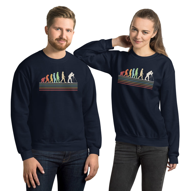 Photographer Evolution Unisex Crew Neck Sweatshirt - Fandom-Made