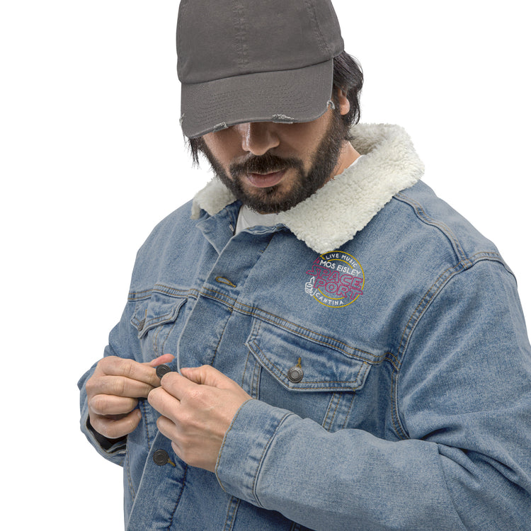 Mos Eisley Unisex Denim Sherpa Jacket - Fandom-Made