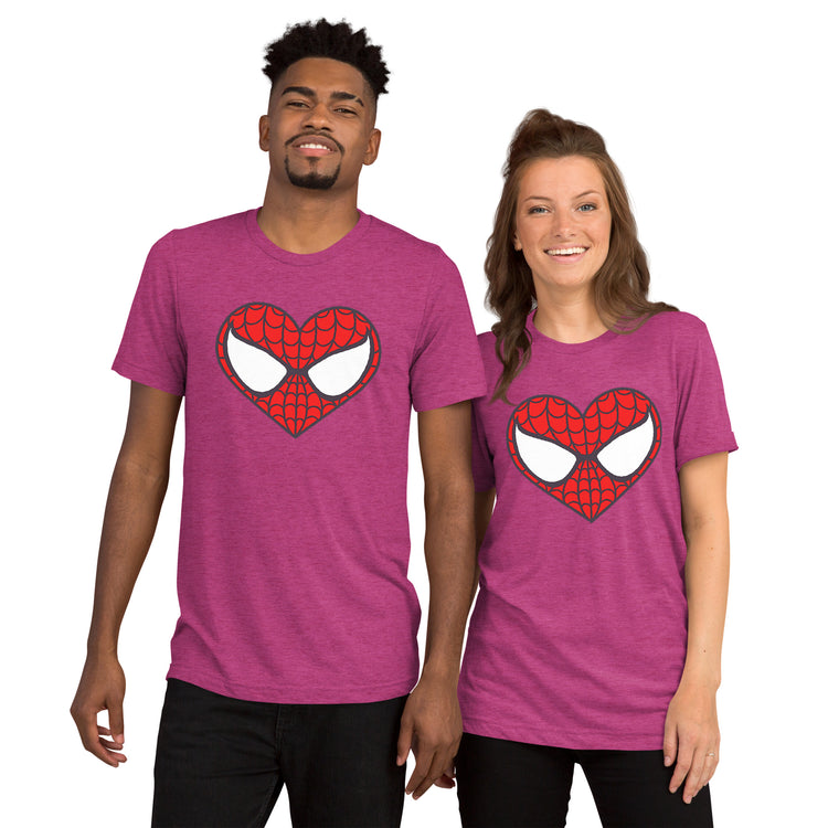 Spidey Heart Unisex Tri-Blend T-Shirt - Fandom-Made