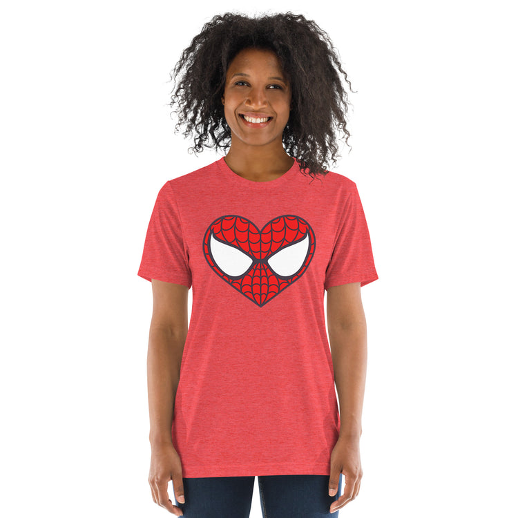 Spidey Heart Unisex Tri-Blend T-Shirt - Fandom-Made