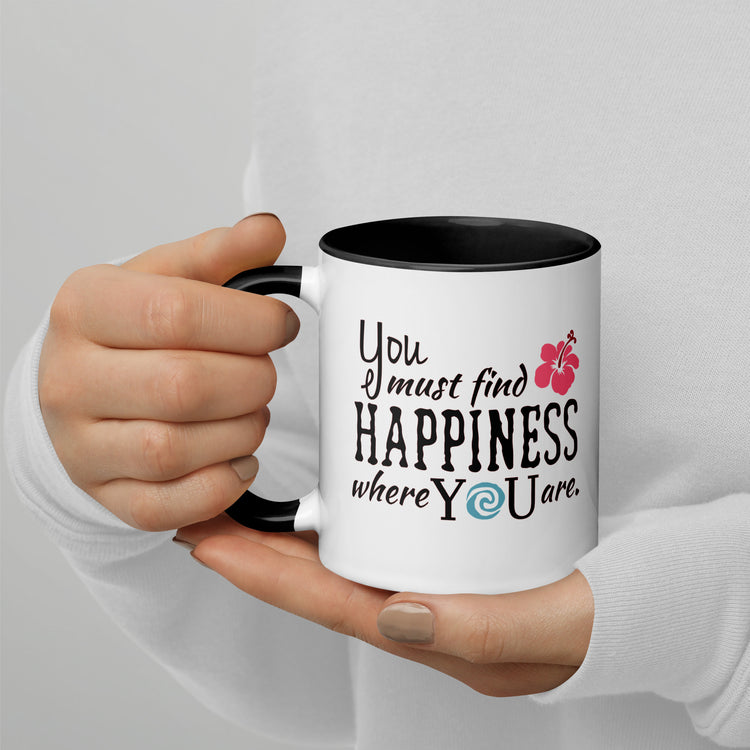 Find Happiness Mugs with Color Inside - Fandom-Made