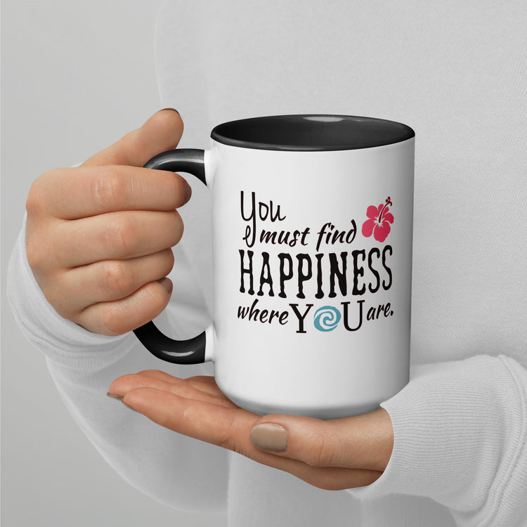 Find Happiness Mugs with Color Inside - Fandom-Made