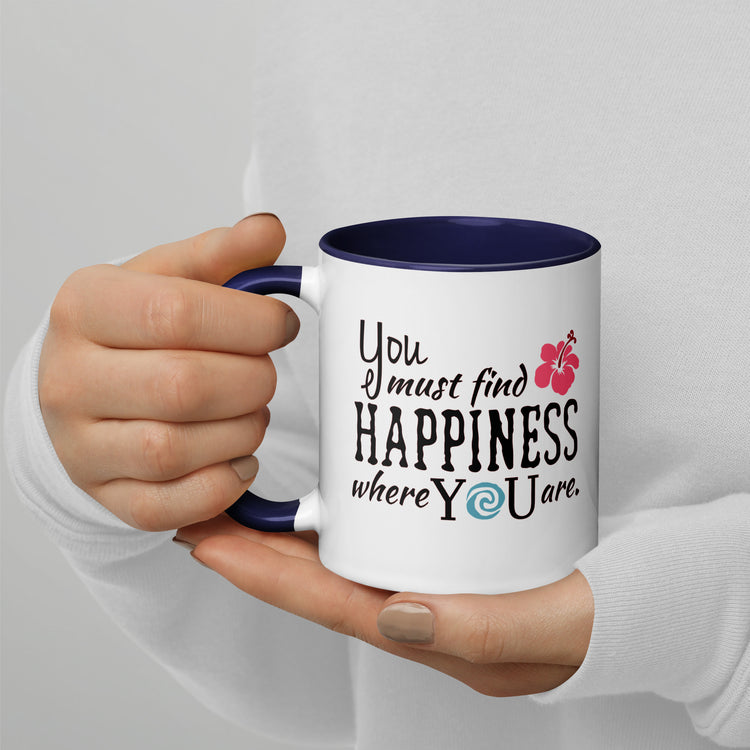 Find Happiness Mugs with Color Inside - Fandom-Made