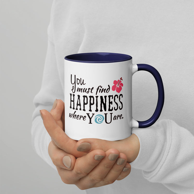 Find Happiness Mugs with Color Inside - Fandom-Made