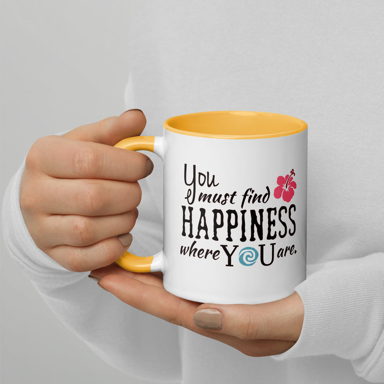 Find Happiness Mugs with Color Inside - Fandom-Made