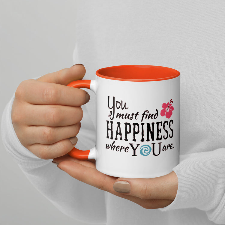 Find Happiness Mugs with Color Inside - Fandom-Made