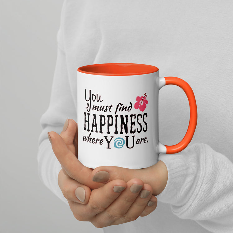 Find Happiness Mugs with Color Inside - Fandom-Made