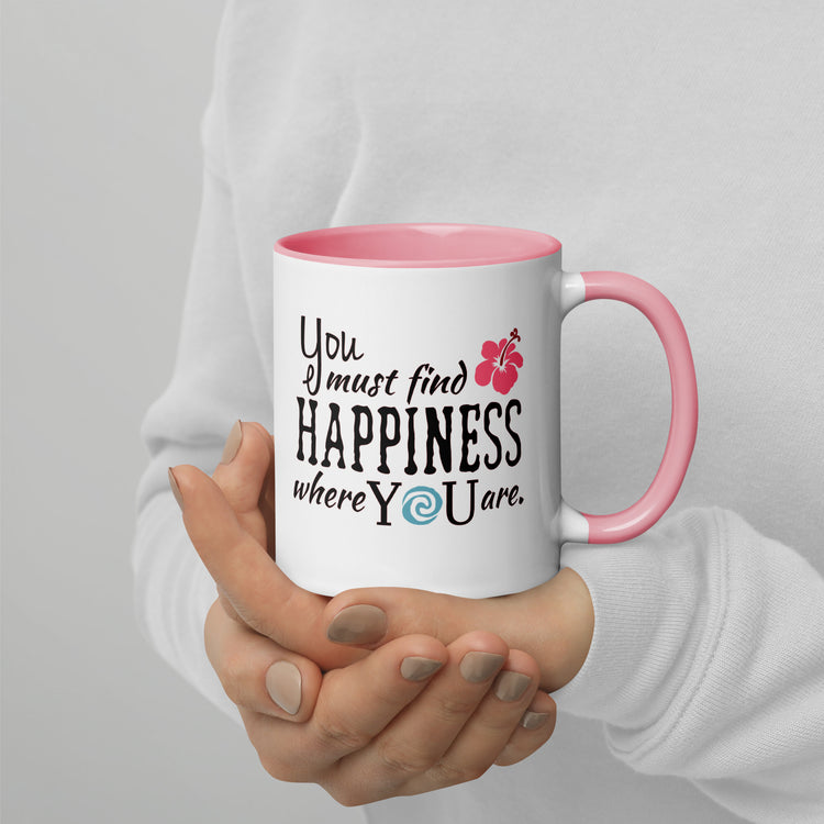 Find Happiness Mugs with Color Inside - Fandom-Made