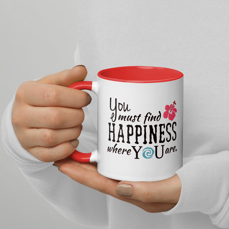 Find Happiness Mugs with Color Inside - Fandom-Made