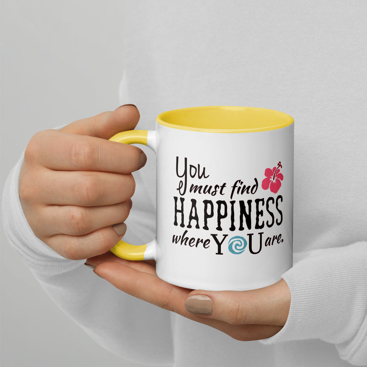 Find Happiness Mugs with Color Inside - Fandom-Made