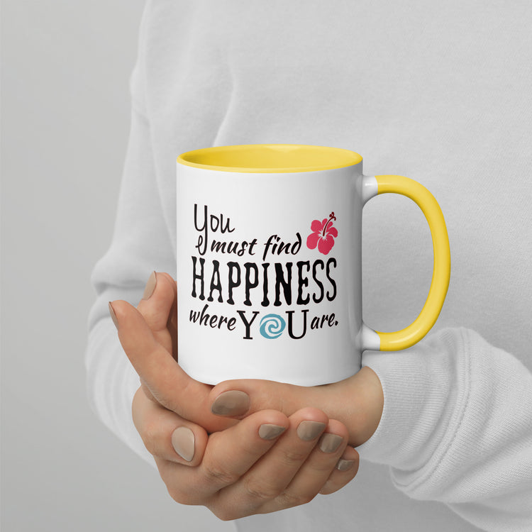 Find Happiness Mugs with Color Inside - Fandom-Made