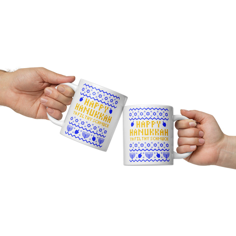 Happy Hanukkah Ugly Sweater Mug - Fandom-Made