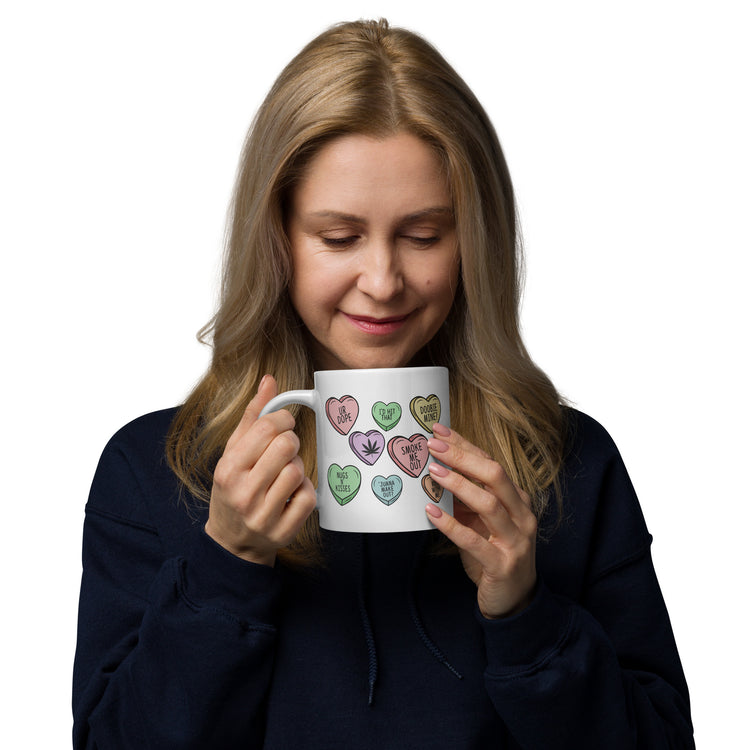 Stoner Conversation Hearts Mugs - Fandom-Made