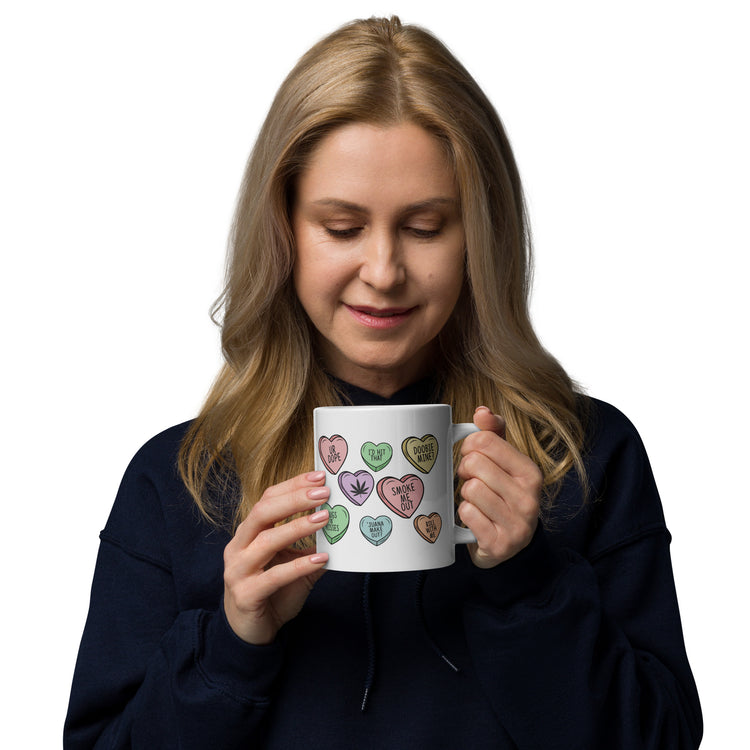 Stoner Conversation Hearts Mugs - Fandom-Made
