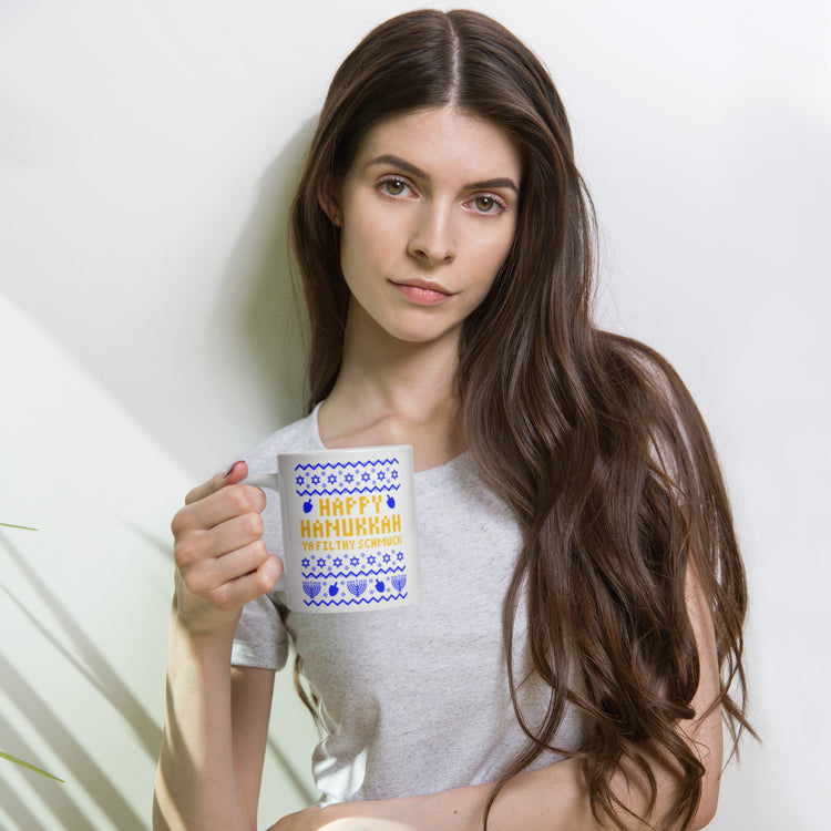 Hanukkah Ugly Sweater Mugs - Fandom-Made