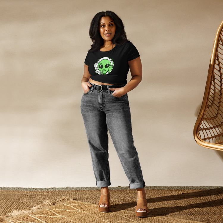 Stoner Alien Crop Tee - Fandom-Made