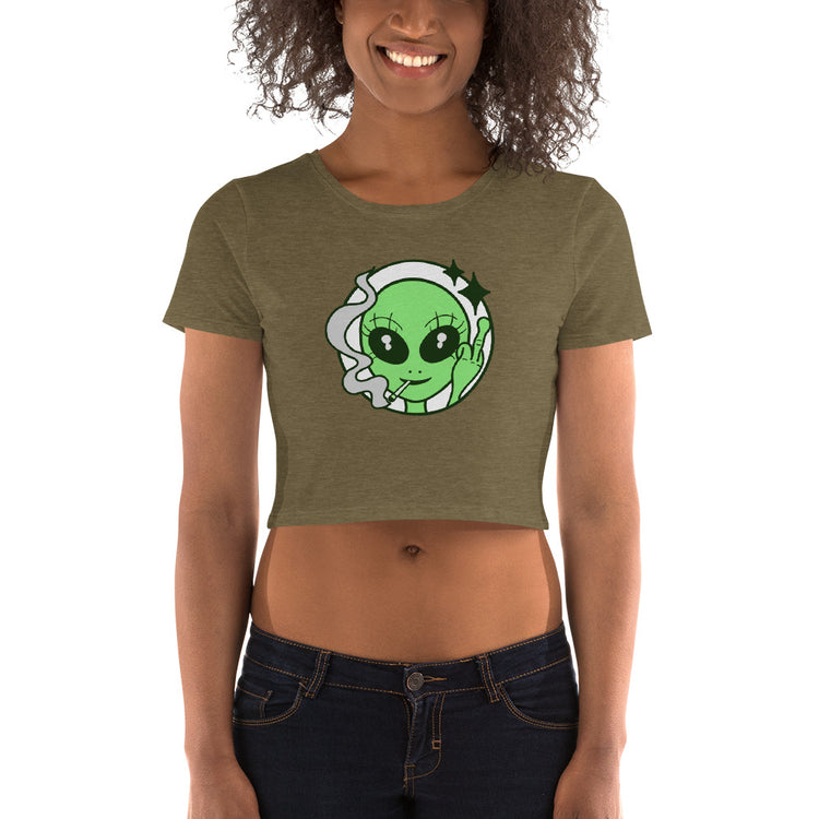 Stoner Alien Crop Tee - Fandom-Made