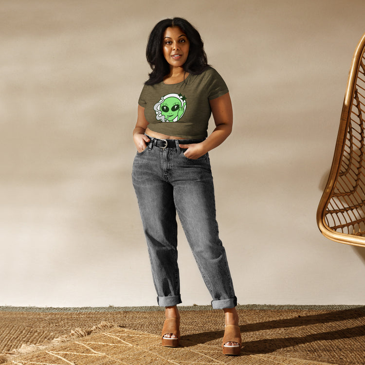 Stoner Alien Crop Tee - Fandom-Made