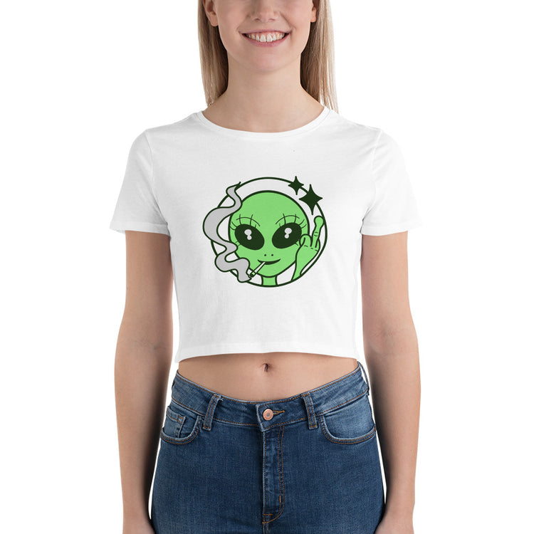 Stoner Alien Crop Tee - Fandom-Made