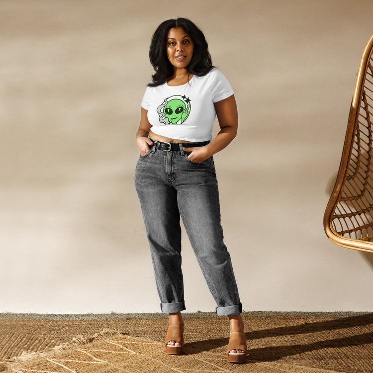 Stoner Alien Crop Tee - Fandom-Made
