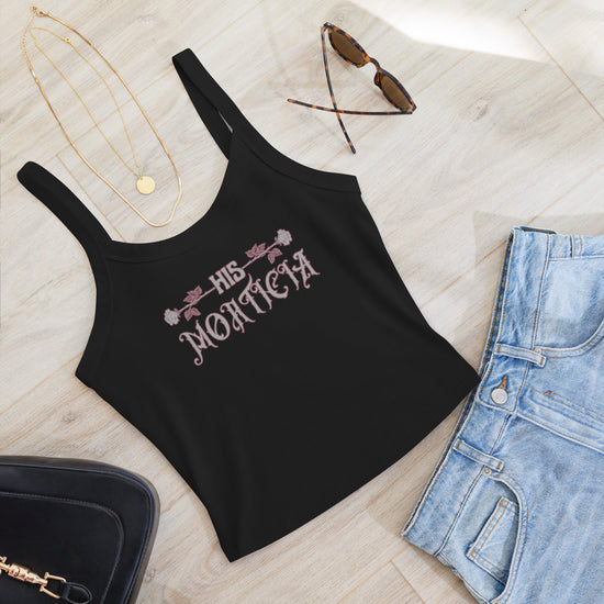 His Morticia Micro-Rib Tank Top - Fandom-Made
