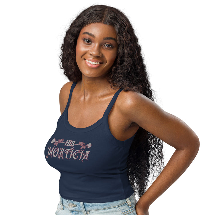 His Morticia Micro-Rib Tank Top - Fandom-Made