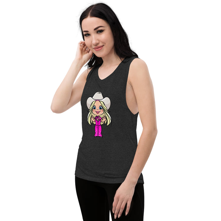 Western Barbie Ladies’ Muscle Tank - Fandom-Made