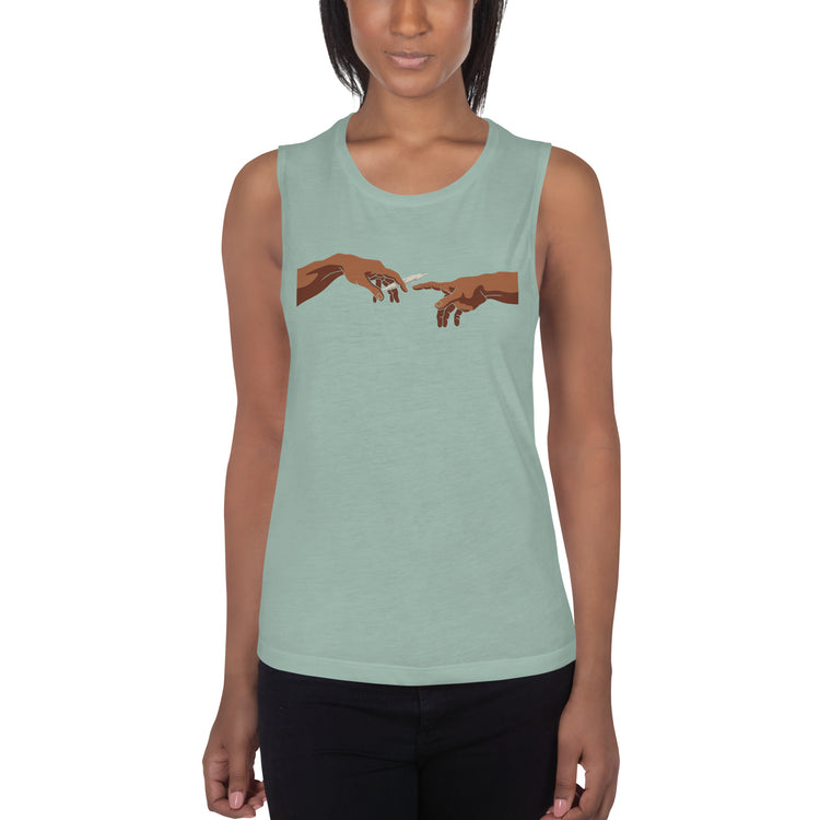 Pass It Ladies’ Muscle Tank (Medium Skin) - Fandom-Made